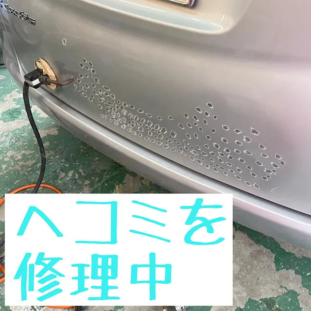 トヨタ ラクティス　バックドア　ヘコミ修理│福山市　鈑金塗装