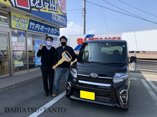 上田市のI様に新車のDAIHATSU・タントを納車いたしました！