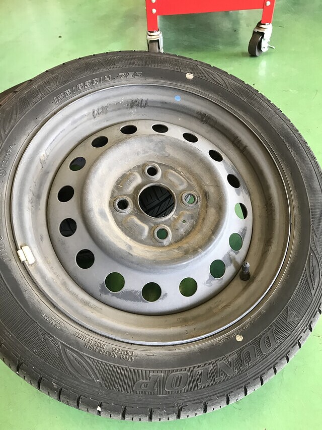熊谷市　修理　ラパン　タイヤ組み換え