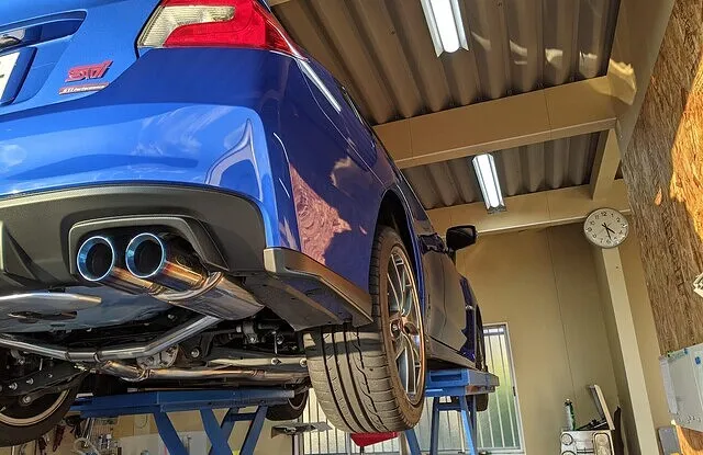 WRX STI マフラーガスケット取り替え スバル パーツ 持ち込み ワイズガレージ 福岡 北九州 小倉