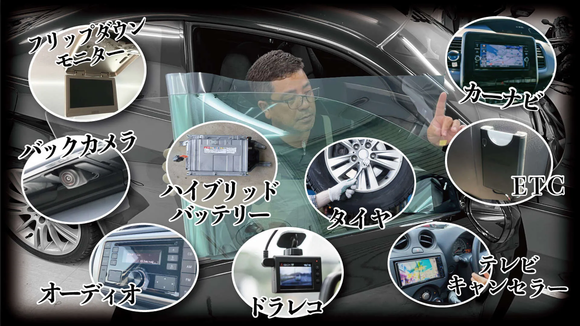 カーナビ、バックカメラ、ETC 広島市市内限定 国産車のみ 8000円 